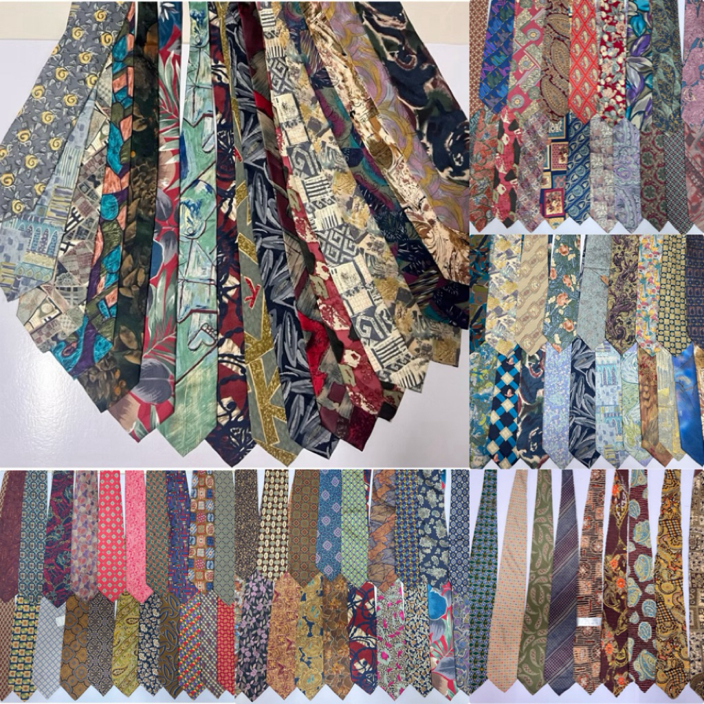 Set 30🍁Vintage Tie เนคไทวินเทจลายสวยงาม แบบผูกหน้ากว้าง 9-10cm  เนคไทนำเข้าญี่ปุ่นคัดเกรด
