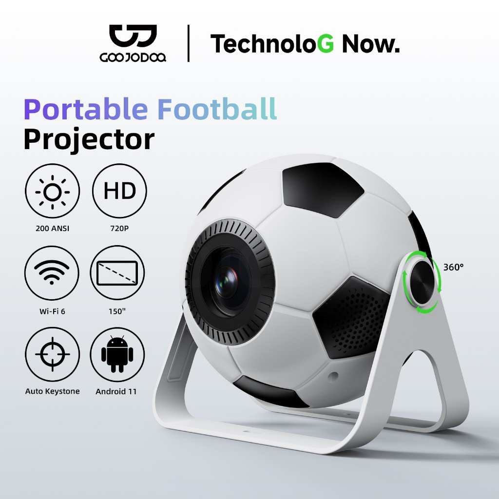 GOOJODOQ Mini Projector Automatic Keystone Correction Flexible Angle Projection Capable of Projecting 40 to 150 Inches