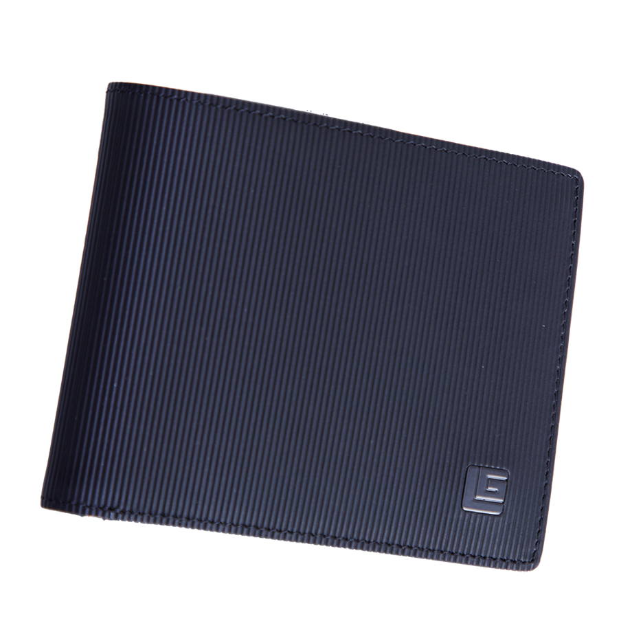 Guy Laroche หนังแท้อัดลายลูกฟูกและหนังเรียบ 8 การ์ด สีดำ รุ่น BW29691W5BLS1