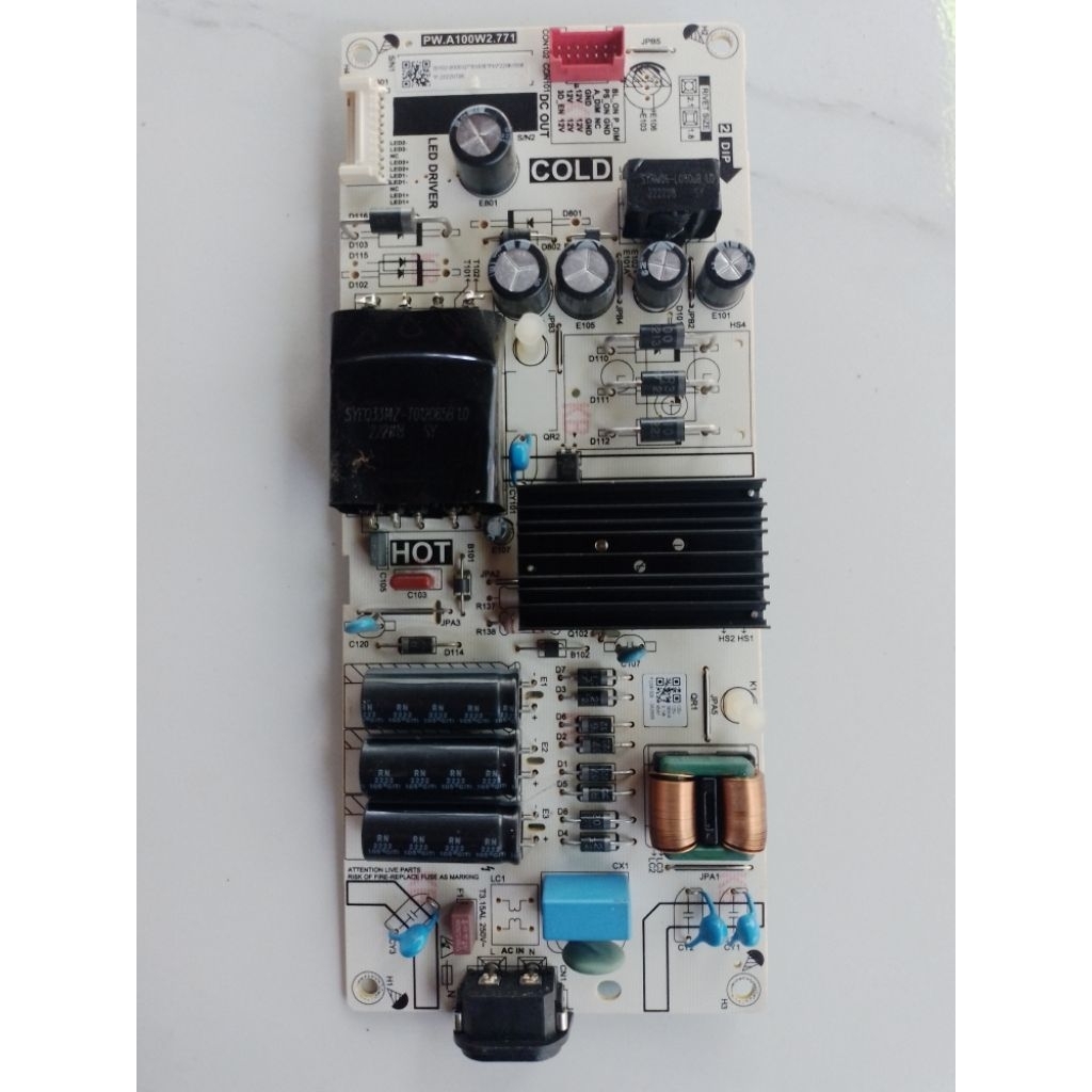 บอร์ดจ่ายไฟทีวีTCLรุ่น50p635แท้ถอด