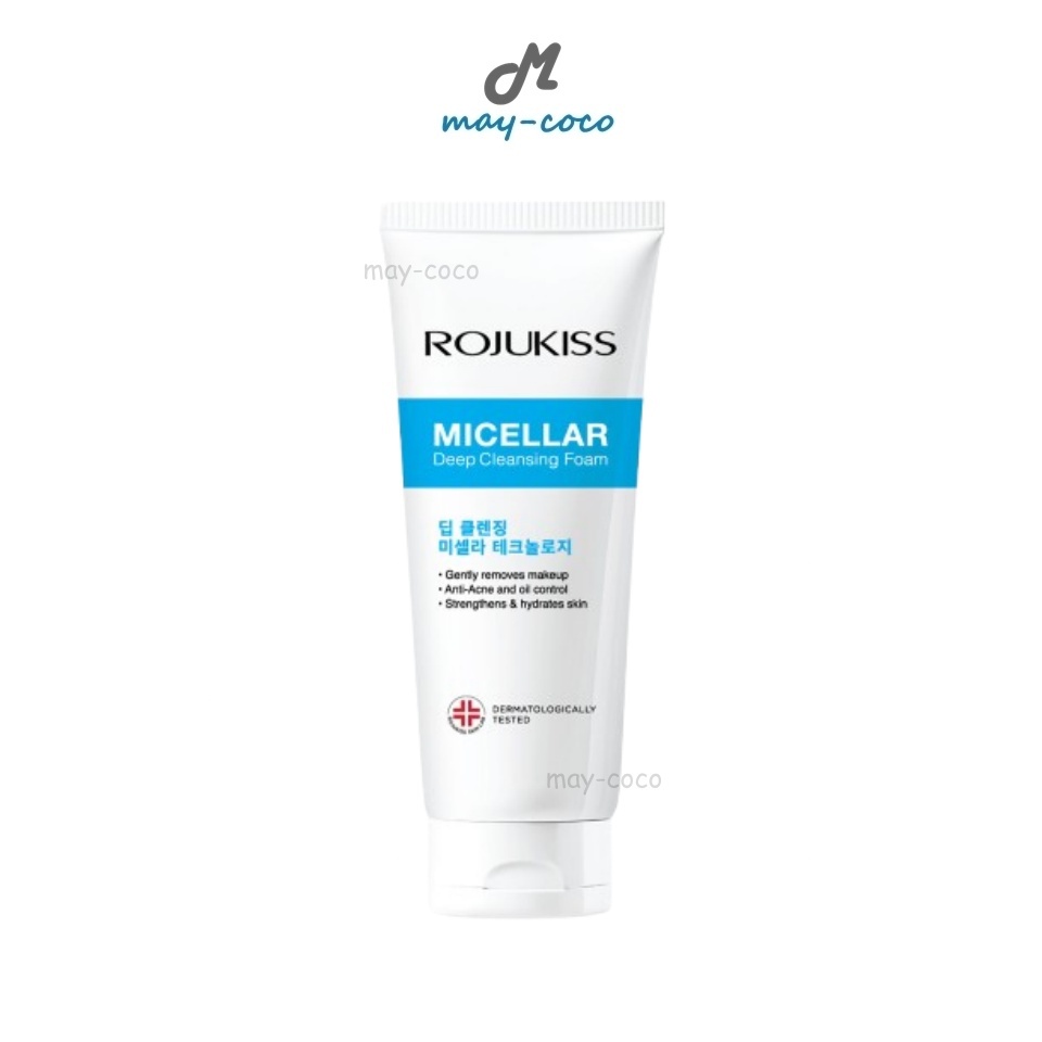 ถูก/แท้/มีไลฟ์ โฟมล้างหน้า Rojukiss Micellar Deep Cleansing Foam โฟม ไมเซล่า ทำความสะอาดหน้า ล้างหน้า ล้างเครื่องสำอาง