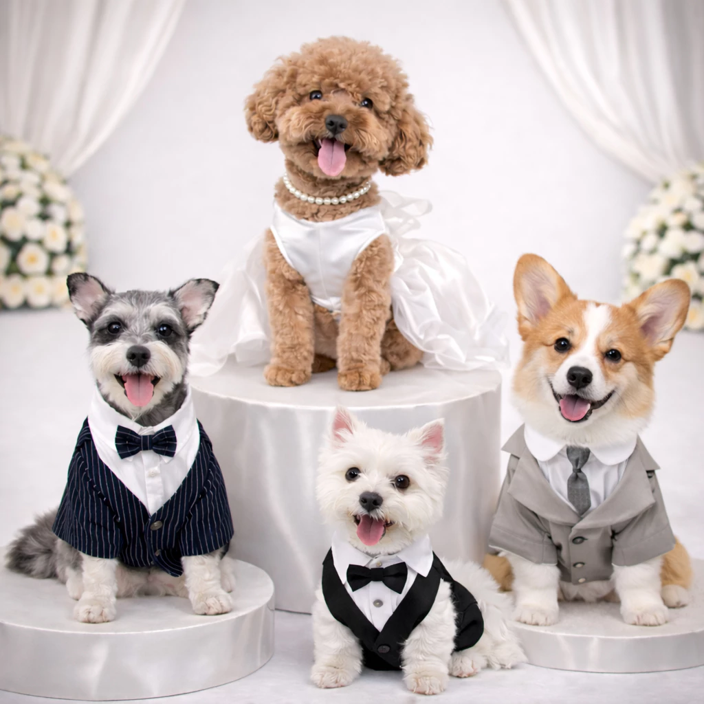 DoggyDolly ชุดสูทหมา ชุดเจ้าสาวหมาแมว ชุดแต่งงานสัตว์เลี้ยง