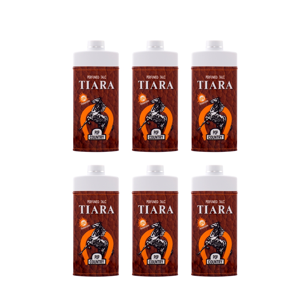 Tiara แป้งหอมเทียร่าป็อปคันทรี่ 180 ก. (6ชิ้น/ชุด) แป้งหอม แป้งโรยตัว แป้งฝุ่น