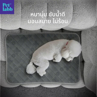 XXL90x140cmแผ่นรองซับเอนกประสงค์ซักได้Pet Labb สีเทาอ่อน ปูรองกรงรองถาดอาหารฝึกขับถ่ายซับฉี่มีกันลื่น