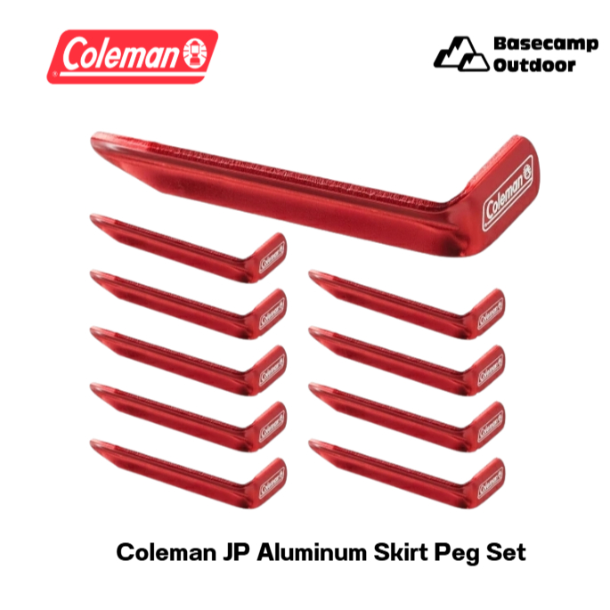 Coleman JP Aluminum Skirt Peg Set สมอบกอลูมิเนียม 10 ตัว แบบสั้นสำหรับยึดขอบเต็นท์