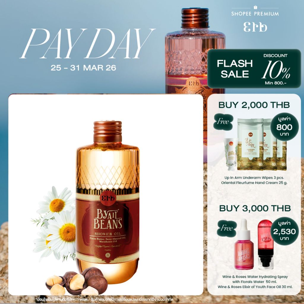 Erb By All Beans Sun Shield Body Oil 230ml. ออยล์ บำรุงผิว กันแดด SPF40 PA+++ น้ำมันคาเคา