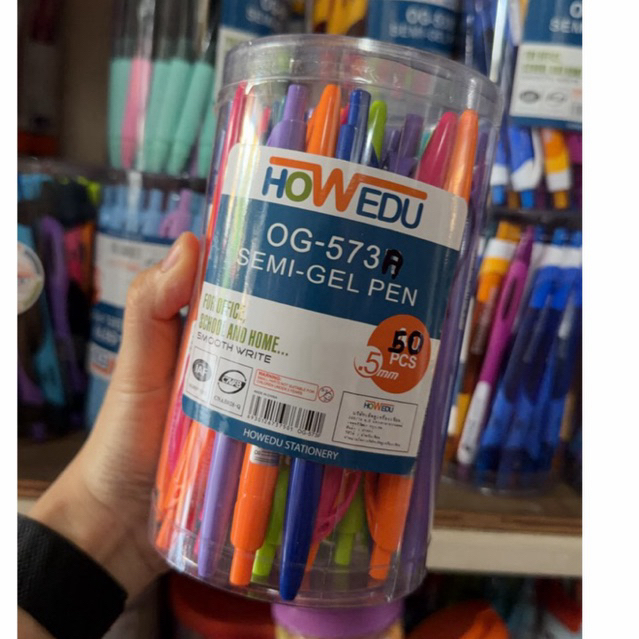 (Edu) ปากกาลูกลื่น HOWEDU 0.5mm บรรจุ50แท่ง ต่อกระป๋อง