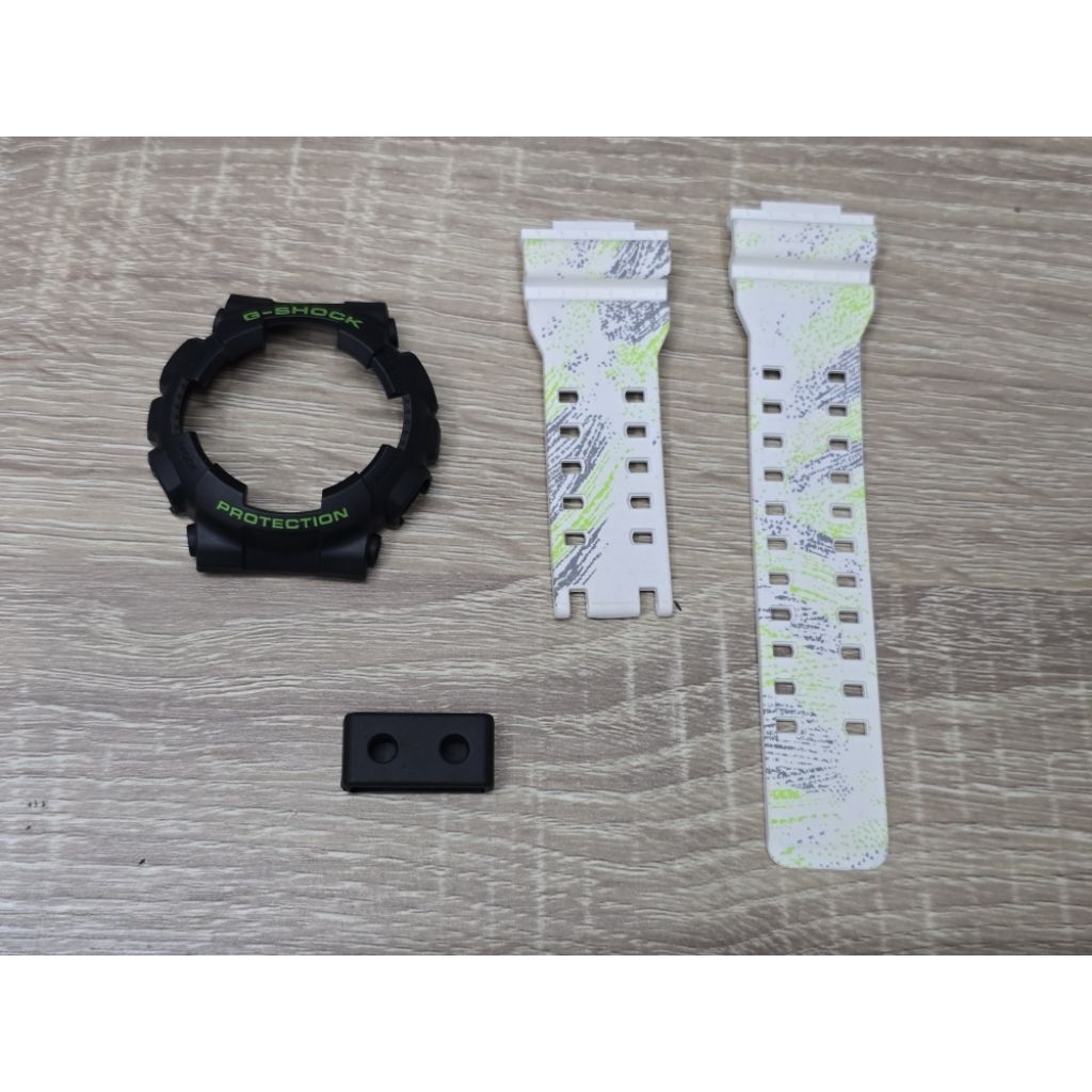 🌈กรอบสาย CASIO G-SHOCK แท้💯% GA-100 ,GA-110 ,GA-120 ,GAX-100 ,GD-100 ,GD-120 กรอบดำด้าน สายขาวลาย