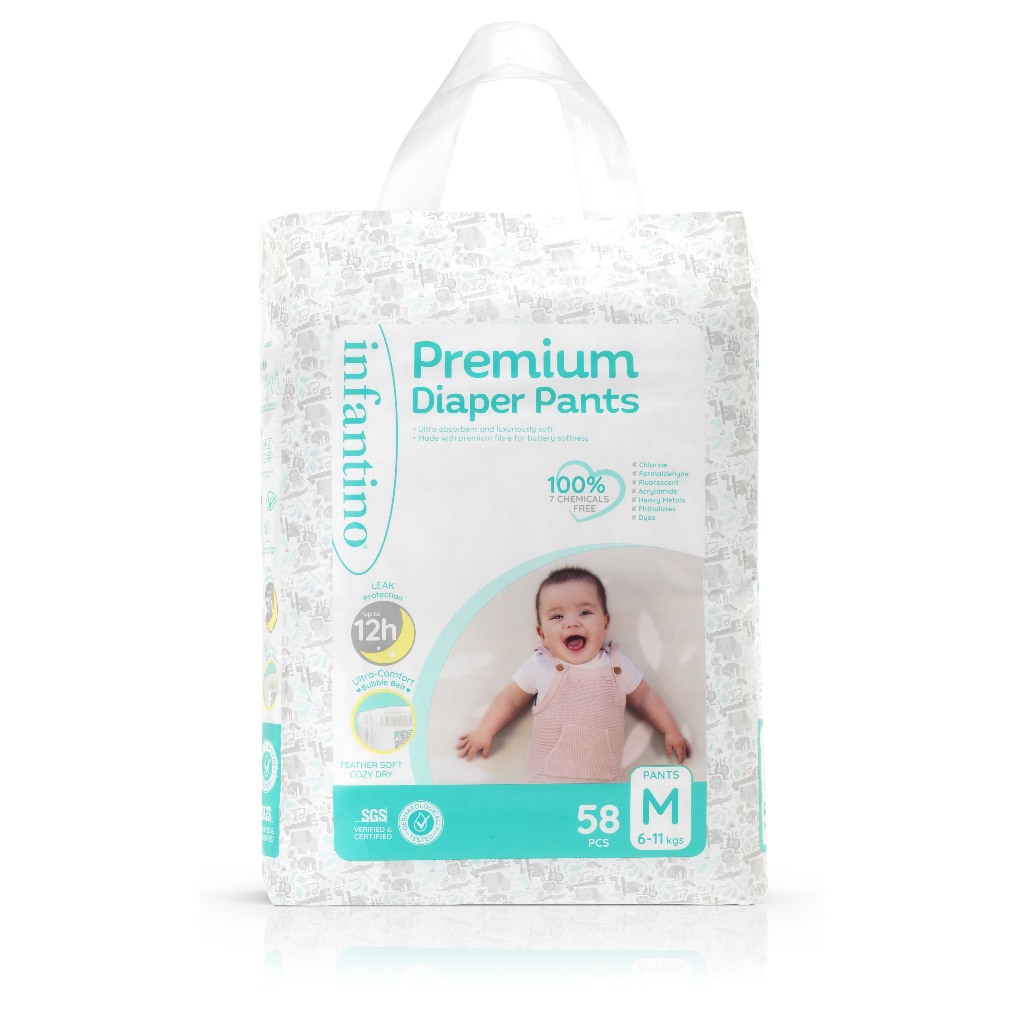 Infantino : Premium Diaper Pants - ผ้าอ้อมสำเร็จรูป แบบกางเกง Size M-XXXL (6-18kg+)