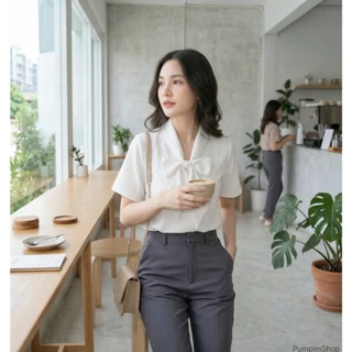 🇹🇭 เสื้อคอผูกโบว์ My Bow แขนสั้นน่ารัก 🔴ส่งไว🔴⚡ 👉เก็บโค้ดหน้ากิจกรรม โค้ดลด 30% สูงสุด 150.-