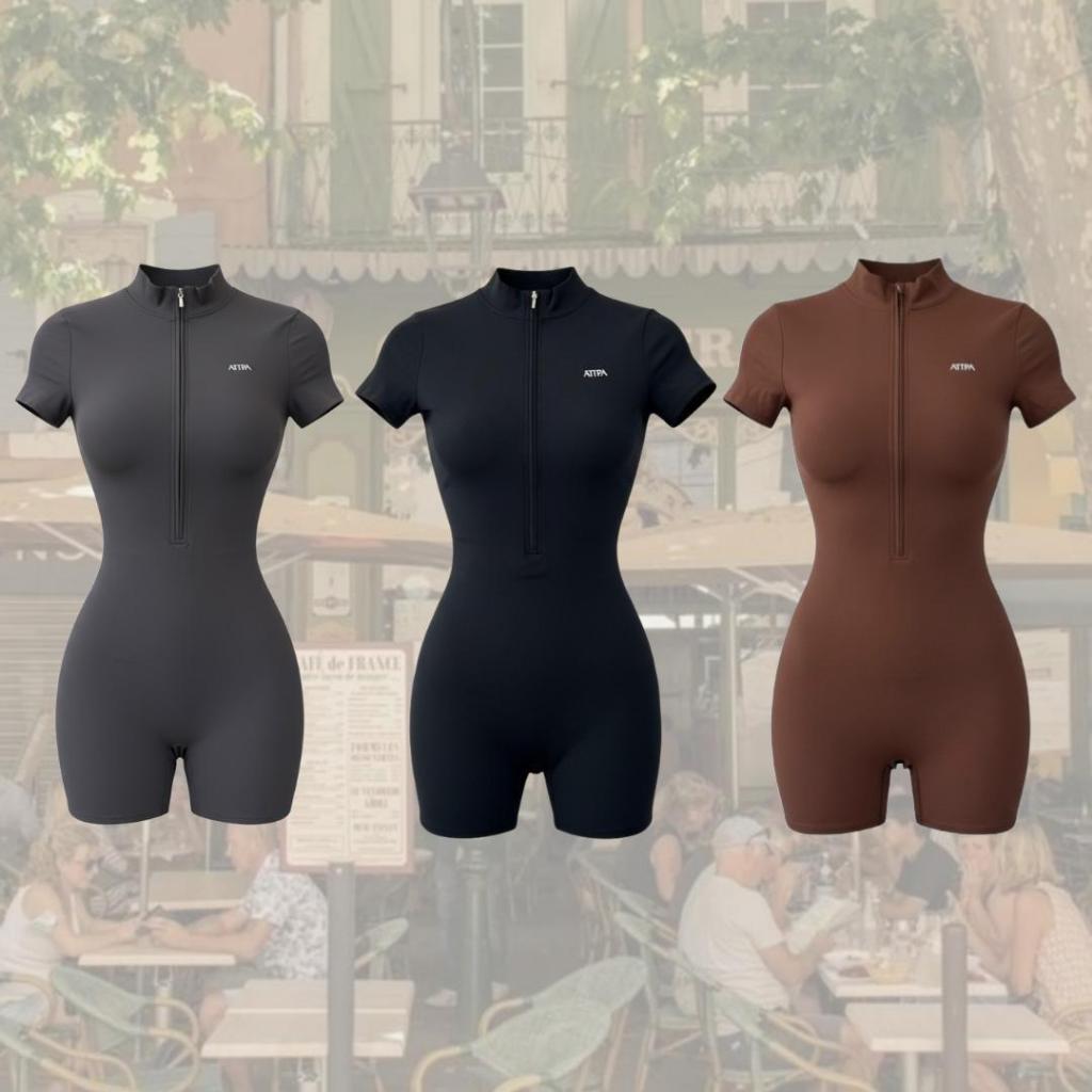 Atipashop - Forme Active Short Suit (#6657) | จั้มสูทขาสั้น ชุดกีฬา ออกกำลังกาย