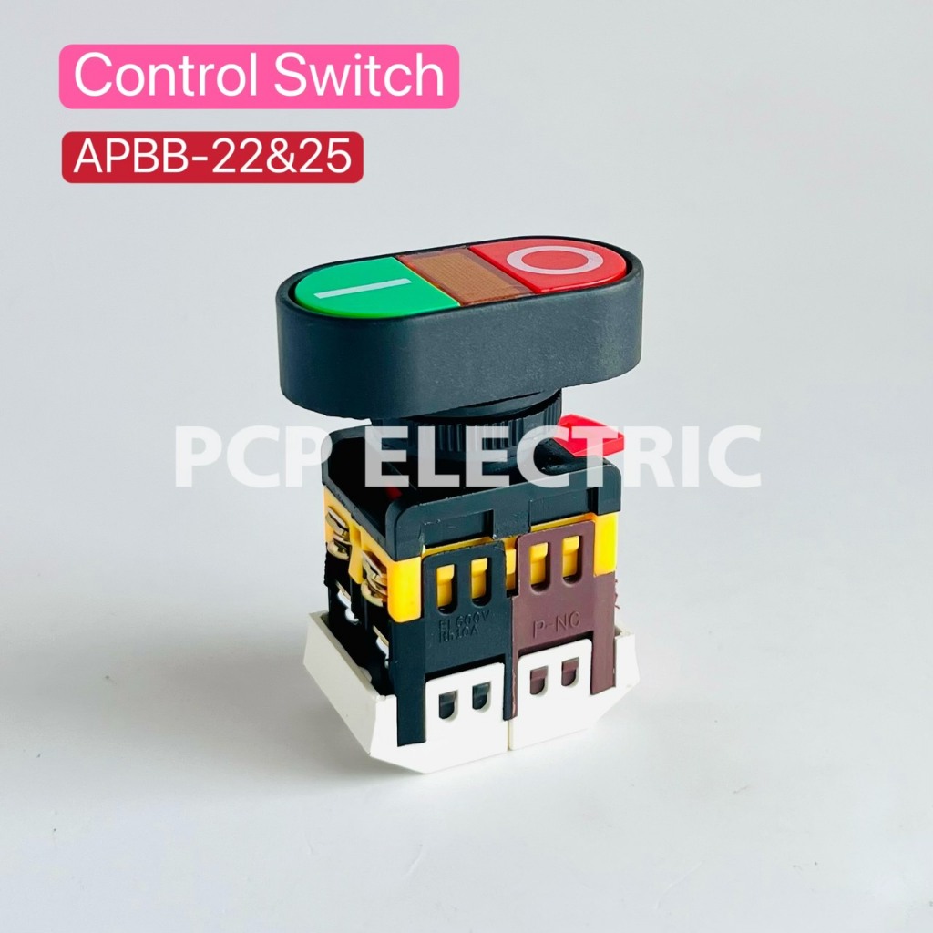 Control switch APBB-22&25N สวิตช์ปุ่มควบคุมคู่ แบบเปิด-ปิด มีไฟโชว์ 22&25mm