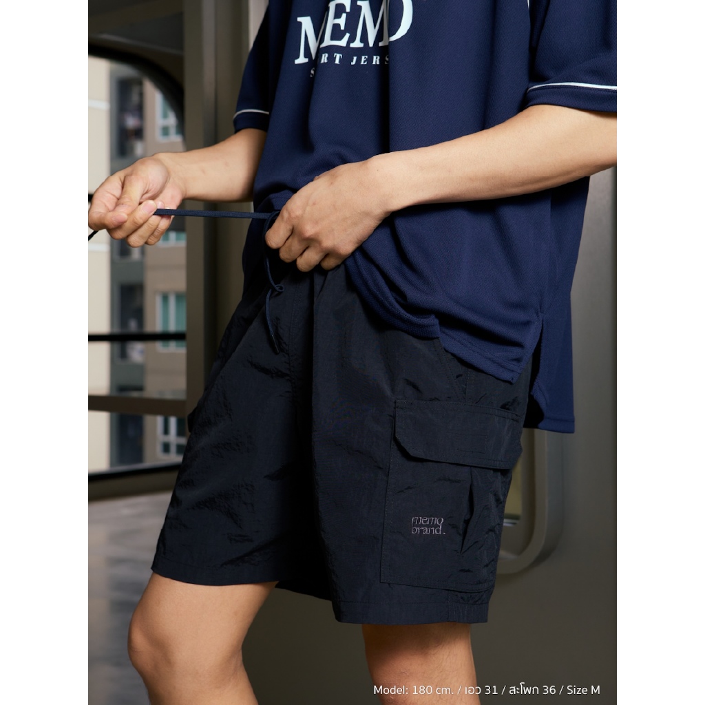 MeMo™ | Shorts | กางเกงคาร์โก้ผ้าไนลอน / กางเกงขาสั้นผ้าไนลอน ดีไซน์งานปัก ยืดหยุ่น เบาสบาย รูปที่ 8