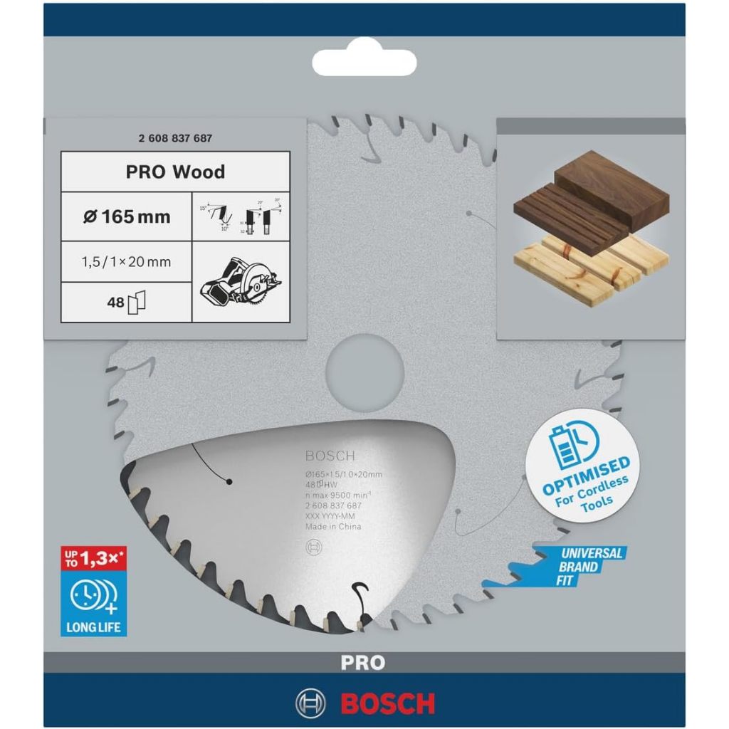 BOSCH ใบเลื่อยวงเดือน 6.5 นิ้ว 48 ฟัน expert for wood