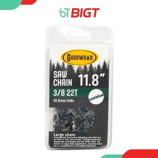 ชุดบาร์หัวเลเซอร์เลื่อยยนต์ (GoodWooD) 11.5 / 11.8''โซ่เหล็ก SK-5 บาร์ไทเท ( 3/8P ) 43/45 ข้อ บาร์เลื่อย โซ่เลื่อย เลื่อ
