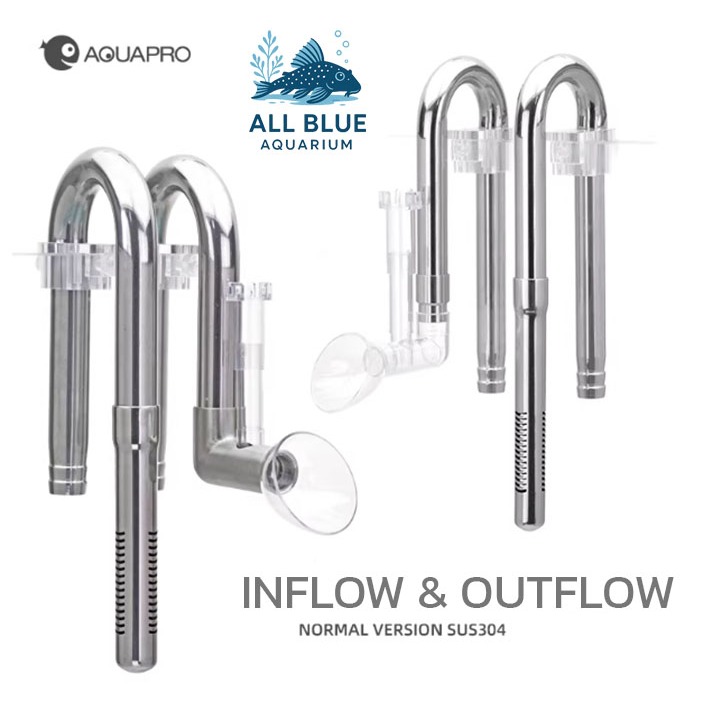 Inflow+Outflow Aquapro หัวน้ำเข้า+น้ำออกเครื่องกรองน้ำ สแตนเลส สำหรับตู้ปลา ตู้ไม้น้ำ