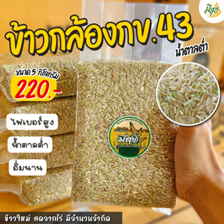 ข้าวกล้องกข43 น้ำตาลต่ำ เบาหวานความดัน (5 กิโลซีลสูญญากาศ) ต…