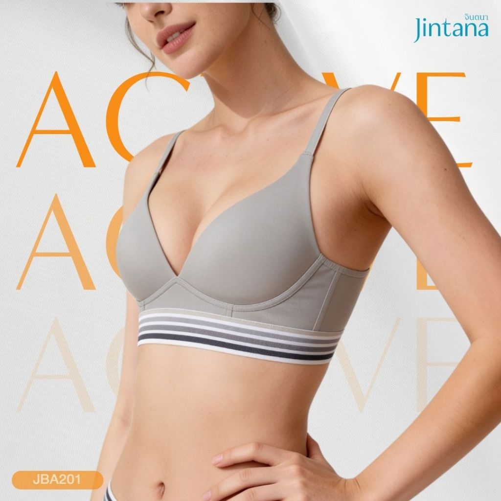 (สินค้าขายดี)Jintana สปอร์ตบรา ไม่มีโครง รุ่น Active รหัส JBA201 ใส่สบาย กระชับ ระบายอากาศดี กระชับทุกการเคลื่อนไหว