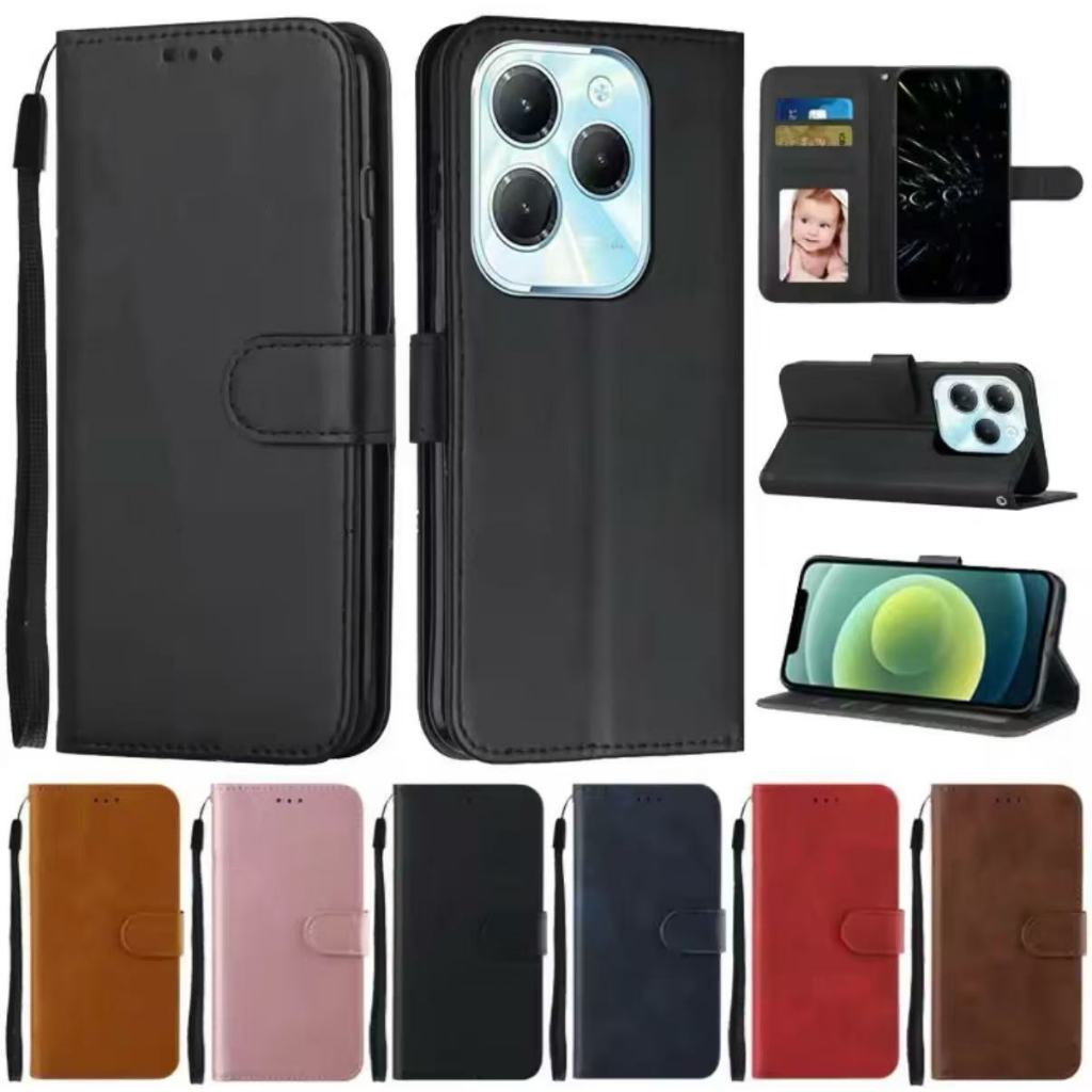 เคสแบบพับได้สำหรับ Infinix Hot40 Hot40Pro Hot10 Hot10Play Hot9Play เคสกระเป๋าหนัง ใส่บัตร ป้องกันโทรศัพท์ แม่เหล็กล็อค