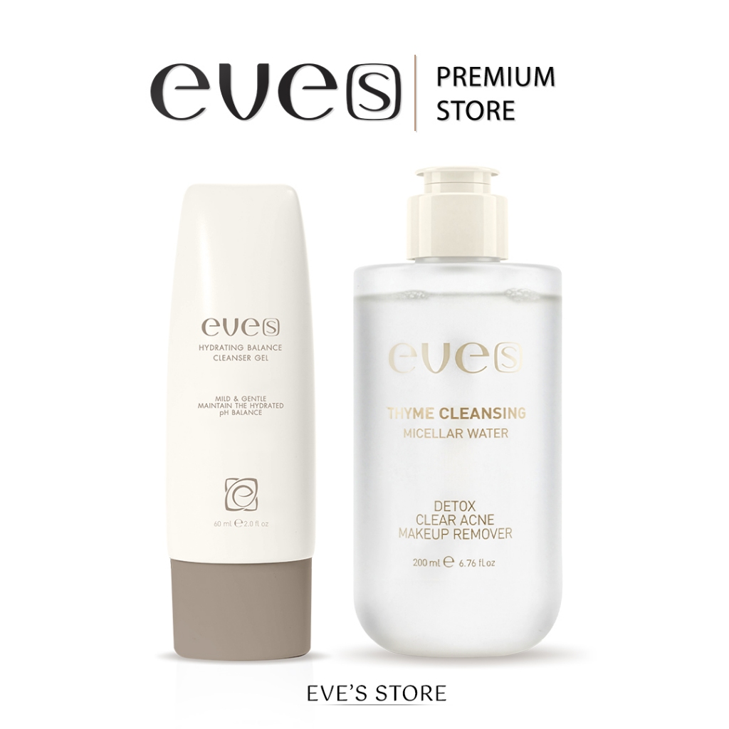 [ส่งด่วน] EVES อีฟส์ เซตคู่ ทำความสะอาดผิว ล้างเครื่องสำอาง คลีนซิ่งอีฟส์ เจลล้างหน้า บลูคาเวีย ล้างหน้า เช็ดหน้า