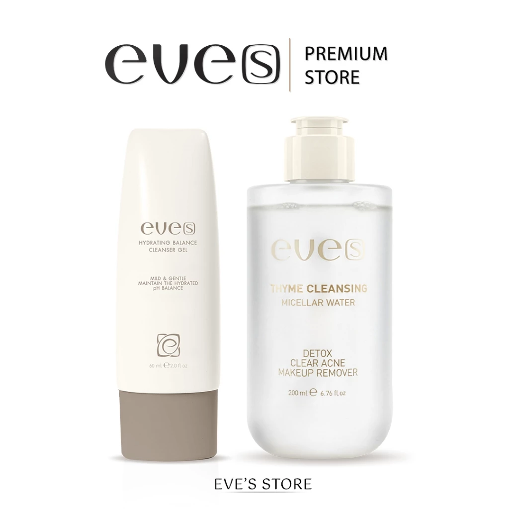 [ส่งด่วน] EVES อีฟส์ เซตคู่ ทำความสะอาดผิว ล้างเครื่องสำอาง คลีนซิ่งอีฟส์ เจลล้างหน้า บลูคาเวีย ล้างหน้า เช็ดหน้า