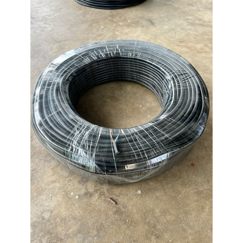 MT สายไฟ ​2x1 100เมตร​  (เทียบเท่าVCT มอก.รุ่นเก่า) สาย2ไส้อ่อน ทองแดงเต็ม หุ้มฉนวน2ชั้น สายไฟอ่อน