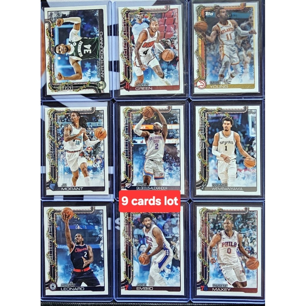 SGA Wemby Maxey Gianis Green Trae JA Kawhi Embiid (each LOT have 9 cards total )