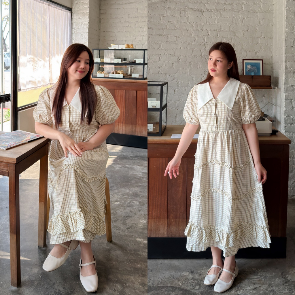 (❤️อกถึง 47") Salute Dress เดรสสาวอวบ ชุดสาวอวบ