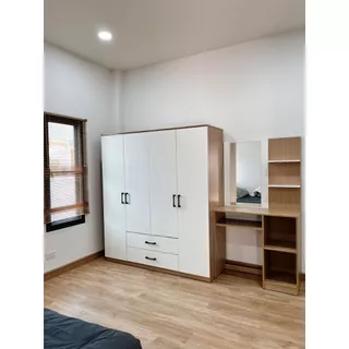 ตู้เสื้อผ้า 4 ประตู ตู้เสื้อผ้าขนาดใหญ่ คุณภาพดี ราคาถูก ขนาด: 160*50*180 ซม