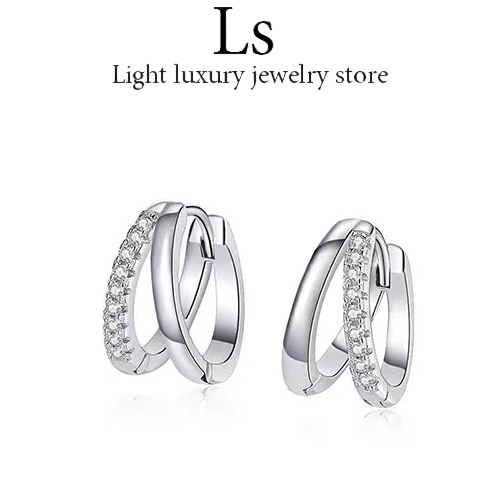 LS jewelry ✨ต่างหูแบบห่วง ลุคหรู ผู้หญิง ผู้ชาย เครื่องประดับแฟชั่น เงินแท้ ไม่ลอก  ของขวัญ ใส่ทุกวั