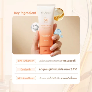 EVES อีฟส์ โลชั่น กันแดด ตัวหอม กันน้ำ 90g. โลชั่นอีฟส์ ซันสกรีน รีเฟรชชิง เอนฮานซ์ SPF 50+ PA++++ โลชั่นอีฟส์