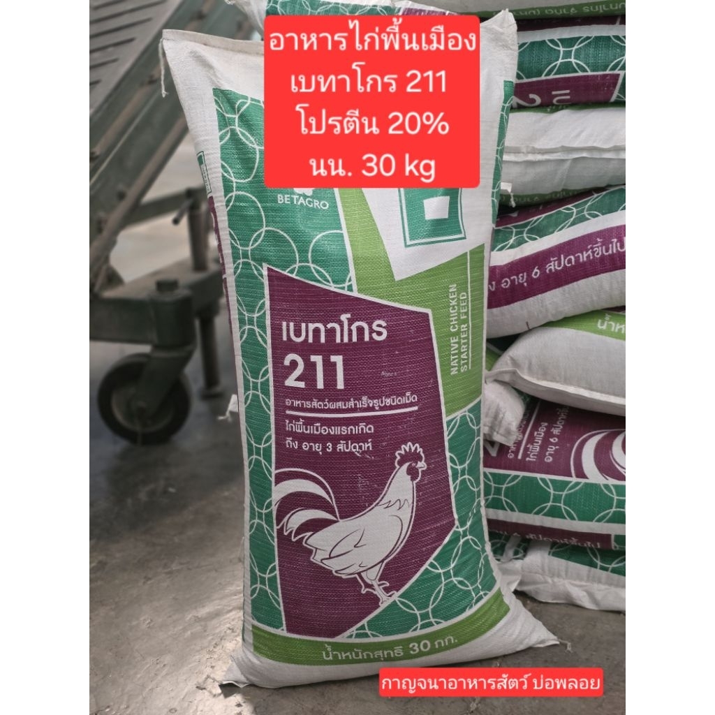เบทาโกร 211 อาหารไก่พื้นเมืองแรกเกิด 20% น้ำหนัก 30 กก.