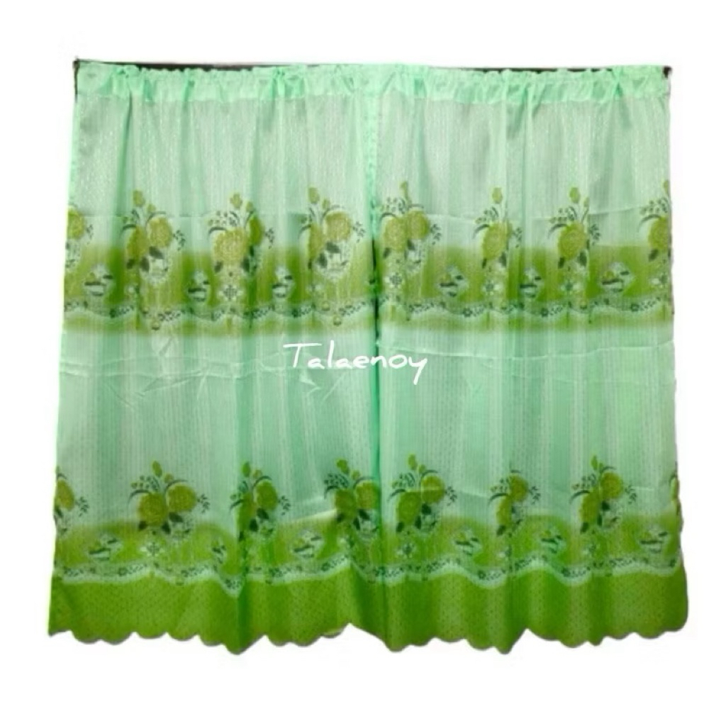 ผ้าม่านสอดลวด ผืนละ 50 บาท ผ้าม่านหน้าต่าง 90×130 cm. (พร้อมส่ง) ใช้ได้ทั้งกับลวด เชือก ราว