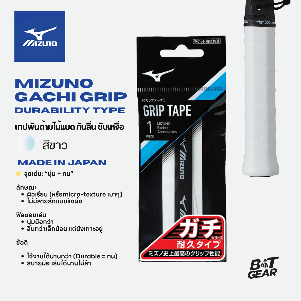 MIZUNO ผ้าพันด้าม ไม้แบด/ไม้เทนนิส รุ่น 63JYA304