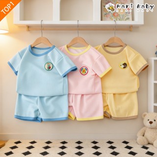 ชุดเสื้อแขนสั้นเด็ก ชุดแฟชั่นเด็กเกาหลี สไตล์น่ารัก ระบายอาก…