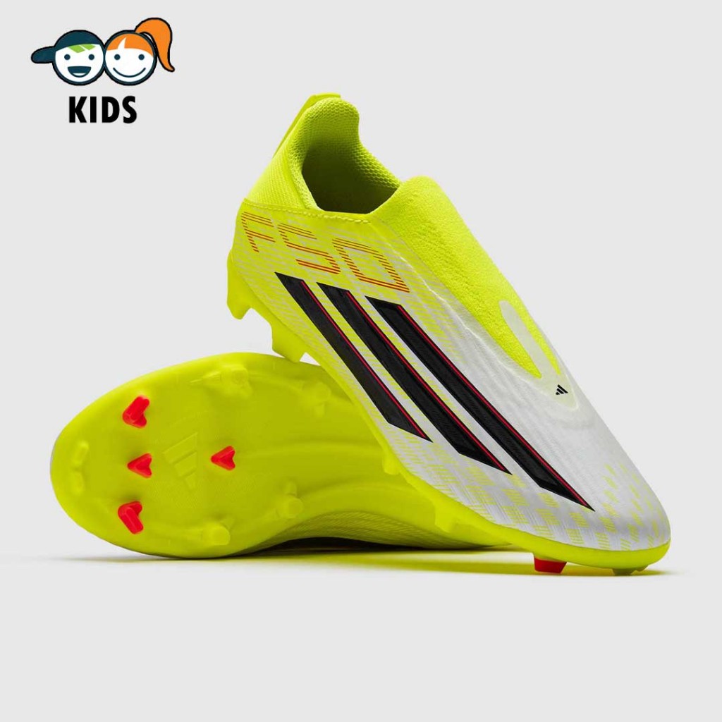 รองเท้าฟุตบอลเด็ก Adidas Kids F50 League Laceless FG (สตั๊ดเด็กแบบไร้เชือก)
