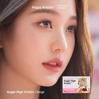 HapaKristin คอนแทคเลนส์ รายเดือน รุ่น Sugar High Kristin สี Beige (2pcs/box) มีค่าสายตา Contact Lens
