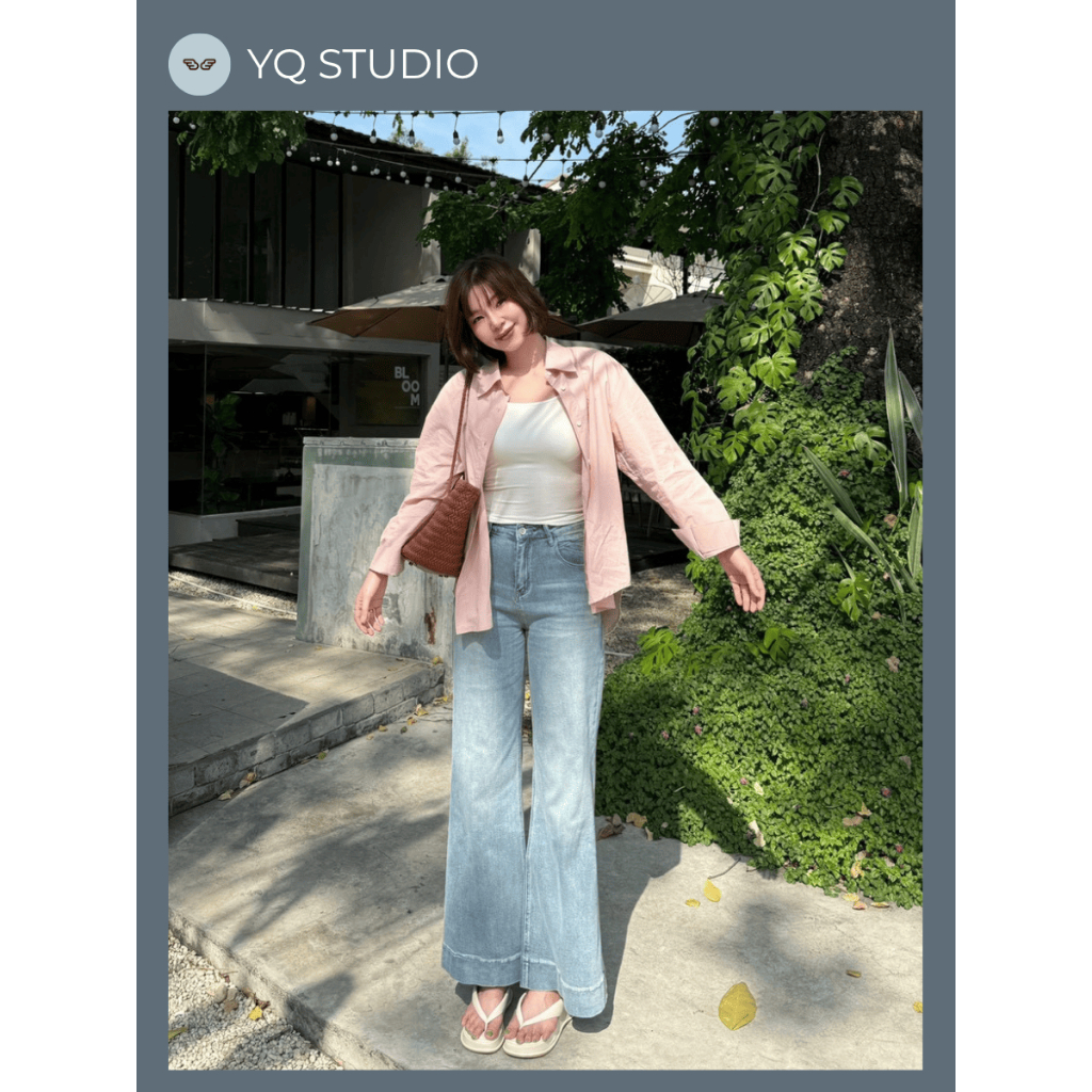 A675 YQ KOREAN SHOP Jenner Jeans กก.ยีนส์ปลายขาpony ยืด8ทิศใส่แล้วเพรียวมาก ป้ายYQ