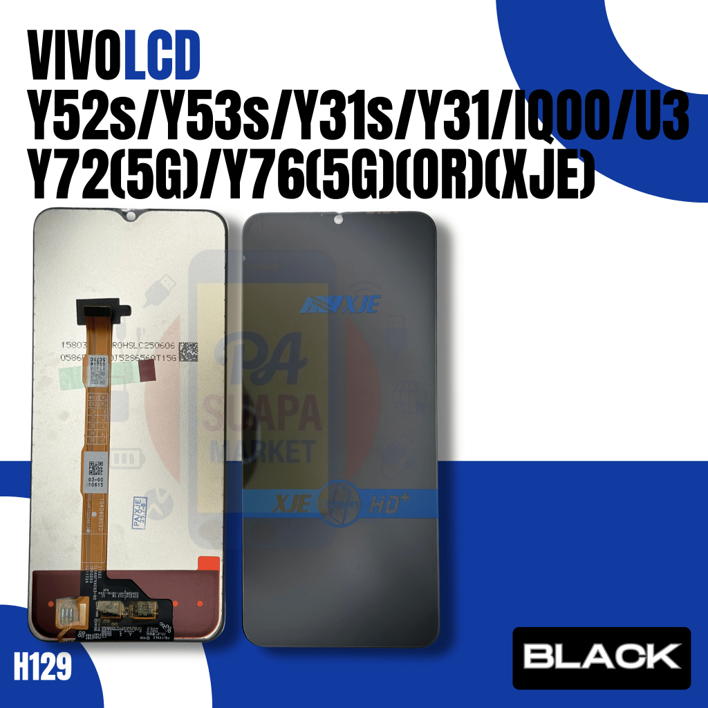LCD Screen for VIVO Y52s/Y53s/Y31s/Y31/IQOO U3/Y72(5G)/Y76(5G) (OR) (BLACK) (XJE)