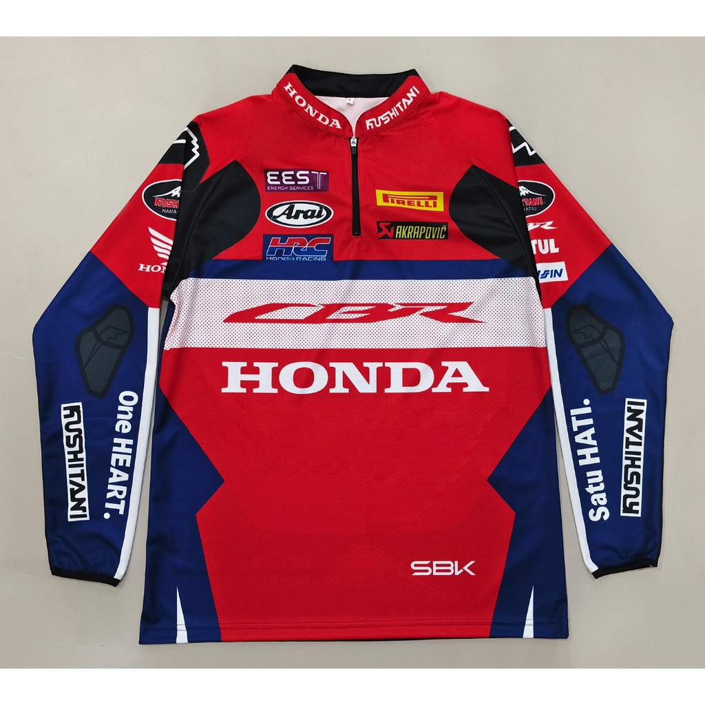 เสื้อแขนยาวคอซิปโมโตจีพีทีม เอชอาร์ซี  2026  รุ่น ก้อง สมเกียรติ#35 WSBK พิมพ์ทั้งตัว ไซส์ S-5XL #WB