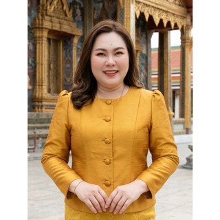 ม11 เสื้อผ้าไหม ทรงไทยเรือนต้นแขนยาว สาวอวบพลัสไซส์