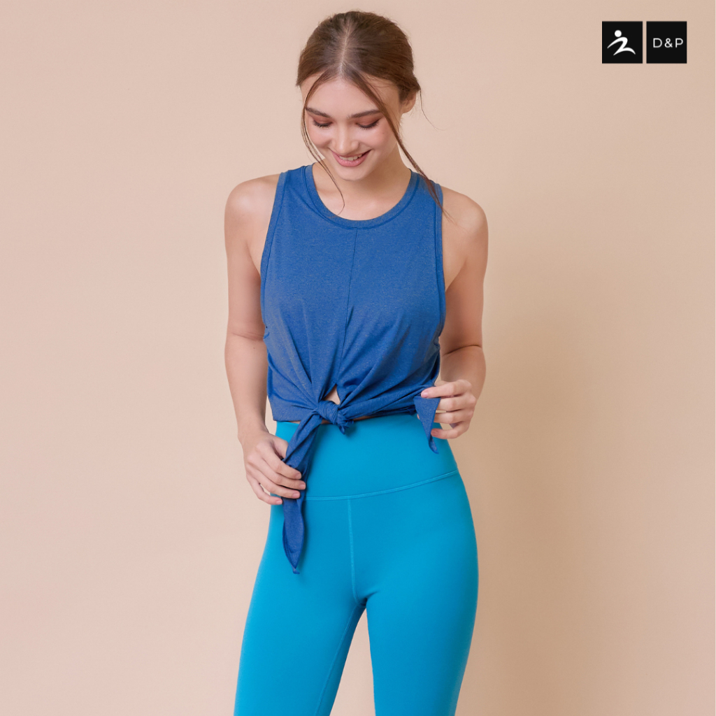 D&P Sport 2-IN-1 Tank | She's Pretty | D-7750 เสื้อกล้าม มีสปอร์ตบราด้านใน ไร้โครง กระชับ มีฟองน้ำ ถอดซักได้