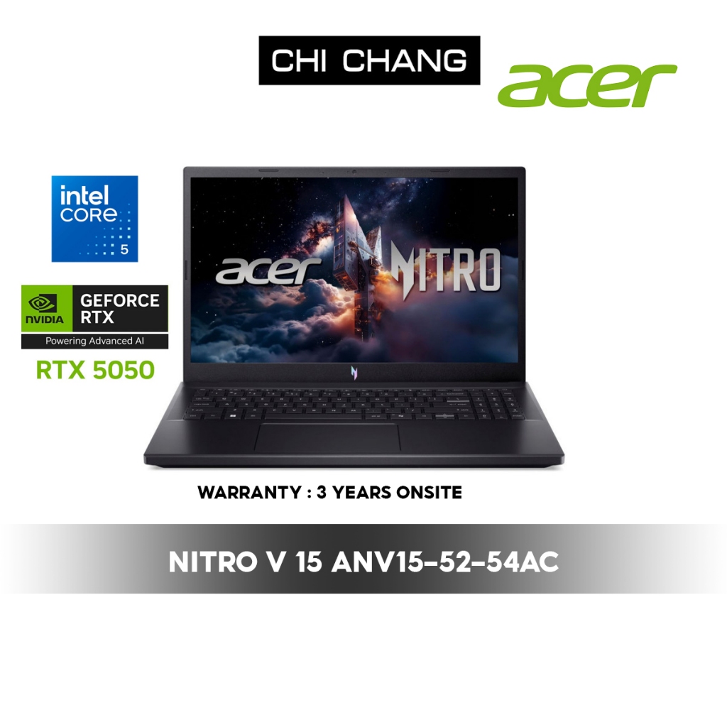 ACER NITRO V 15 ANV15-52-54AC / Intel Core 5 210H/RAM 16 GB/SSD 512/RTX 5050 8GB GDDR7