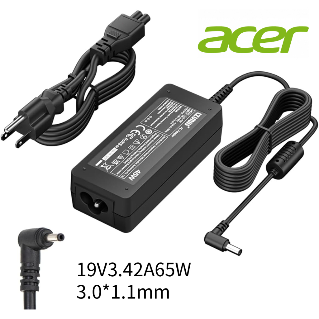 อะแดปเตอร์โน๊ตบุ๊ค Acer 19V3.42A 65W 3.0*1.1mm Swift3 Aspire Switch A314 A315 SF314 Laptop Adapter