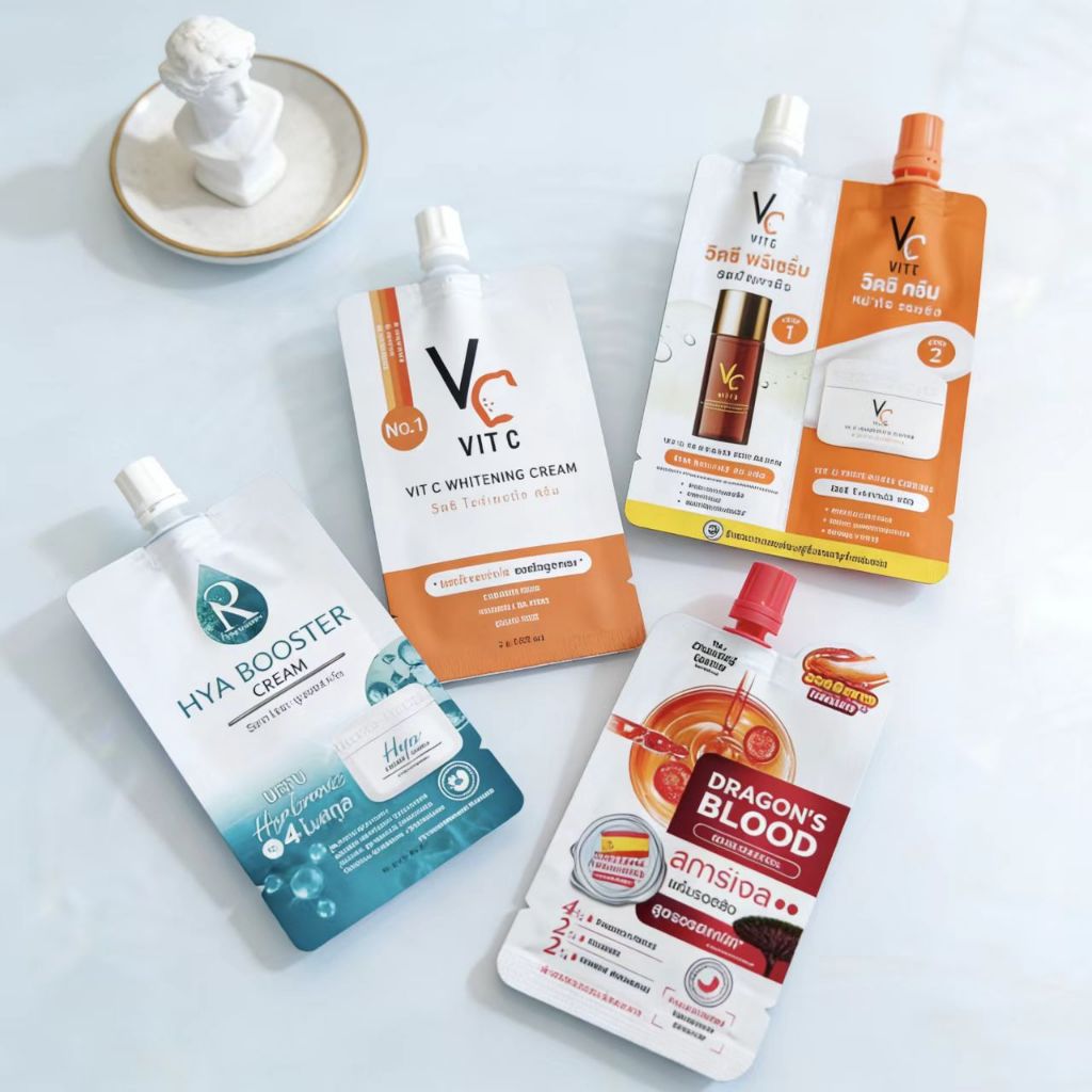 (แบบซอง) 2 in 1 VC/Ratcha Hya Booster Serum เซรั่มไฮยา บูสเตอร์/Dragon's blood acne scar gel/VC Vit C Whitening Cream