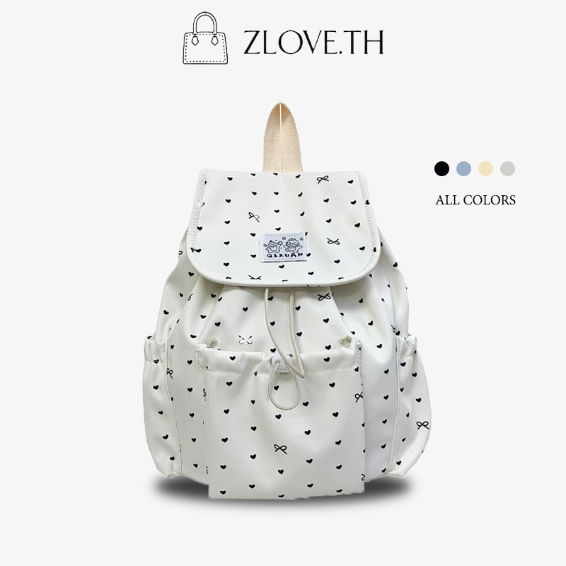 ZLOVE กระเป่านักรียน กระเป๋าเป้สะพายหลัง ความจุสูง แบบเรียบง่าย น่ารัก กันน้ำ เวอร์ชั่นเกาหลี เรียบง่ายสบาย