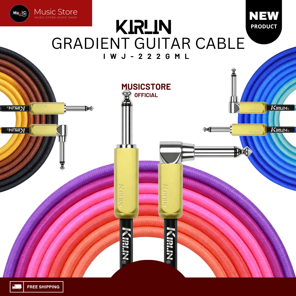 สายแจ็คกีตาร์และเบส KIRLIN สีใหม่ 2026 kirlin IWJ-222GML ,สี Modern Gradients ใหม่ เสียงคม ใส ชัดเจน