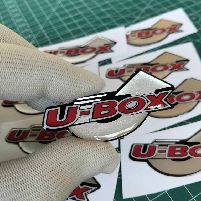 สติ๊กเกอร์ U-BOX Honda Wave เคลือบเรซิ่น 3D โลโก้นูนเงา กันน้ำ ติดรถมอเตอร์ไซค์ แต่งสวยพรีเมียม