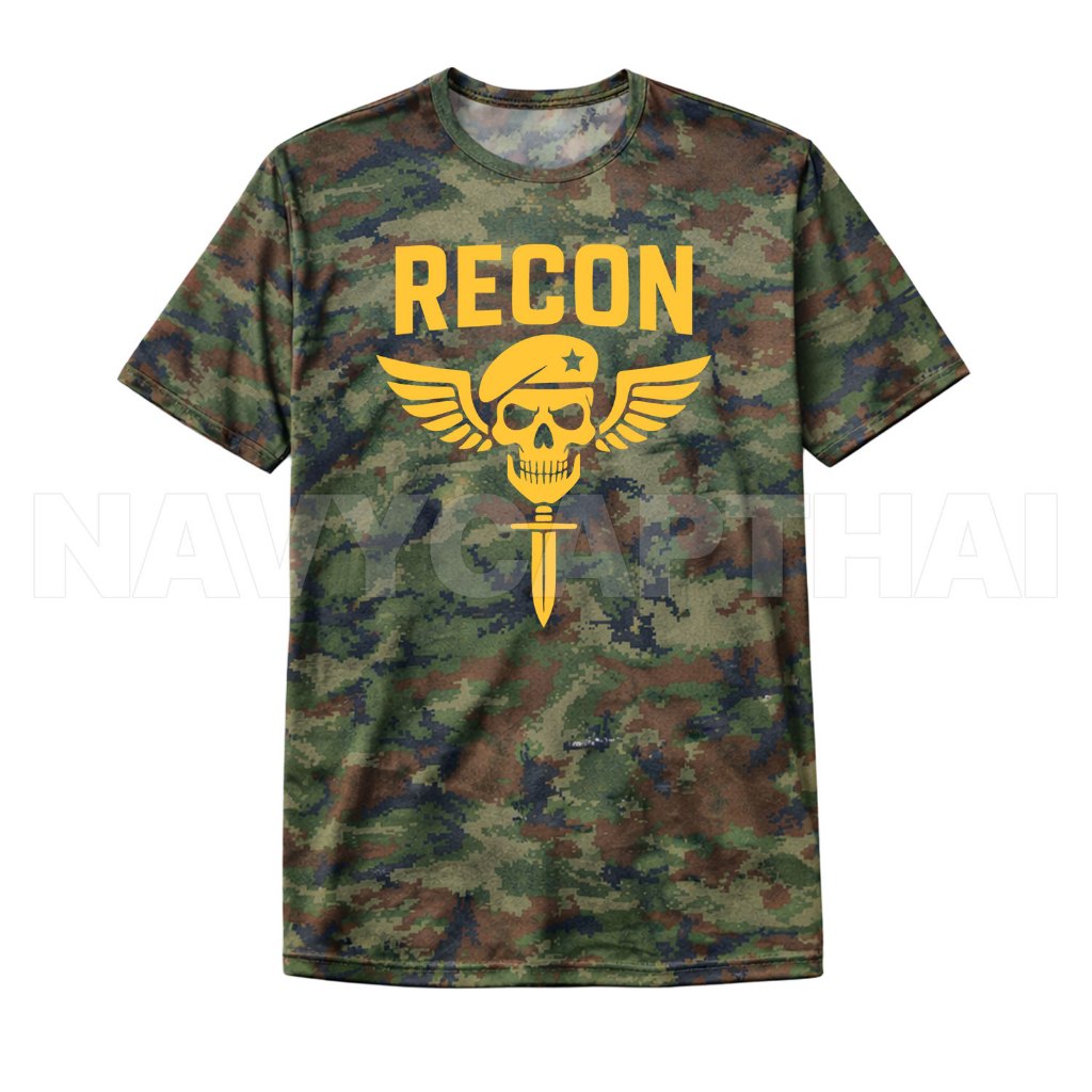 เสื้อยืด RECON ลายทหาร ผ้าไมโคร ระบายอากาศดี มี 5 สี