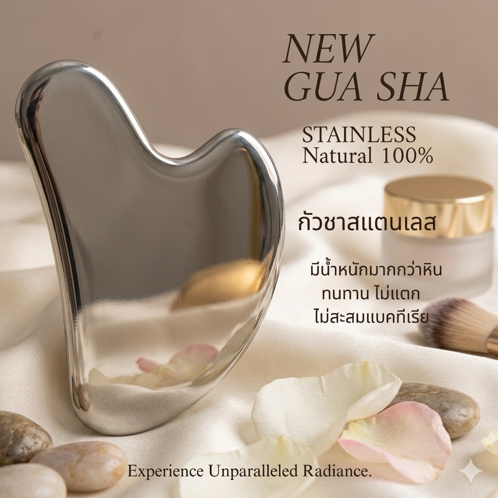 กัวซาสแตนเสส เกรดพรีเมียม ยกกระชับริ้วรอย หน้าใส Premium Grade 304 Stainless Steel กัวซานวดหน้า